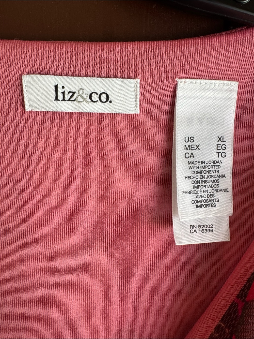 Luz Claiborne V-Neck Floral Sheer Lined Blouse NWT Size XL 3/4 Sleeves - Picture 3 of 4